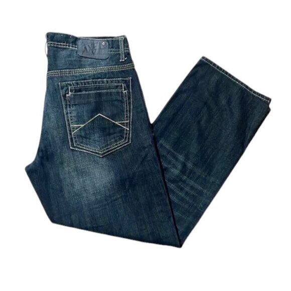 TK Axel Treadwell Relaxed Straight Jeans Dark Blue Wash NWOT Men's Size 34 - Picture 1 of 12